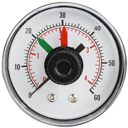 Druckmessikator für Poolfilter – Manometer für Poolpumpe, Wasserfilter-Manometer, präziser Tester mit 60 Psi zur Messung von Aquarienwasser für Acq-Öl
