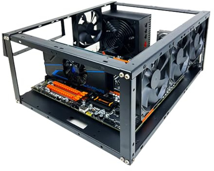Stapelbares Open -Frame -Computer -Rack - Aluminium -Gehäusehalter, Chassis -Kühlständer | Hochleistungs -Thermal -Luftstrom -Support -System, modulares Übertakten -Setup für benutzerdefinierte PC