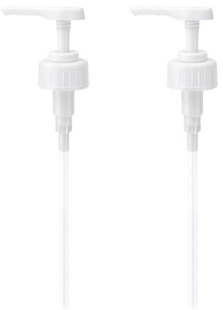 2-Pack 5L Pump Dispenser for 38mm Bottles - Adjustable Tube, No Drip Locking Mechanism, Ideal for Soap, Shampoo, Detergent, Oil, and Perfume Refillable Containers