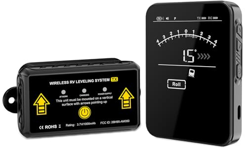 OBEST Smart RV Level System, Wohnmobil Nivellierer, Wohnmobil Wasserwaage und Neigungsmesser 2 in 1, Wohnmobil Wohnwagen Camper Zubehör, Wohnmobil und Anhänger Nivelliergerät Offroad-Zubehör