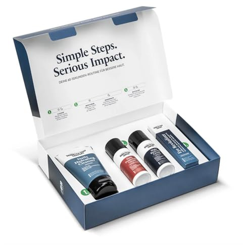 Skincare Essentials mit SPF · BROOKLYN SOAP COMPANY | 4-teiliges Gesichtspflege-Set für Männer · Für eine einfache & effektive Pflegeroutine
