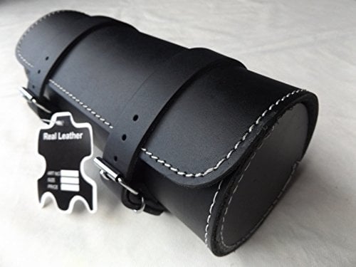ukshopsite Full Grain Cowhide Leather Motorcycle Motorbike Tool Roll Saddle Bag T10