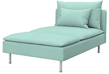 Soferia Überzug Kompatibel Mit Söderhamn Recamiere Sofasitzbezug Sitzkissenbezug Chaiselongue-Bezug Husse Kunstleder Lederoptik Wasserabweisend Pflegeleicht Antiallergisch Eco Leather Grün