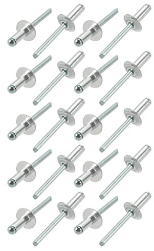 sourcing map 20Stk.Aluminum Offenes Ende Flansch Blind Nieten 6,4mm x 16mm x 16mm