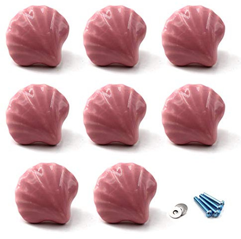 Rose Poignées et boutons de tiroir ceramique poignée de meuble porte bouton Pour la chambre des enfants Pack de 8 (vient avec des vis)