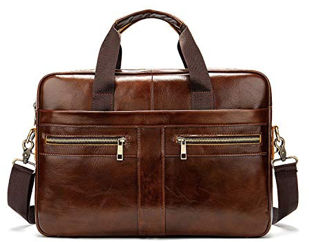 FANDARE Herren Laptop-Aktentaschen Leder Handtasche Business Umhängetasche Wasserdicht Crossbody Messenger Bags