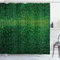 ABAKUHAUS Grün Duschvorhang, Digitales Mosaik Pixel Grid, Stoffliches Gewebe Badezimmerdekorationsset mit Haken, 175 x 200 cm, Grün