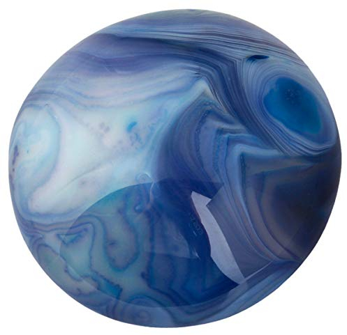 Nupuyai Blauer Achat Stein Handschmeichler Edelstein, Kristall Heilstein Massagestein Taschenstein Energiestein für Gua Sha Spa Reiki Meditation Haus Deko