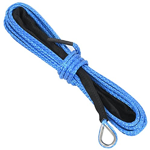 vidaXL Windenseil Synthetisch Kunststoffseil Seilwinde Forstseil Winden Nylonseil Kabelschlepp Seil ATV Winde Linie Blau 5mmx9m Nylon