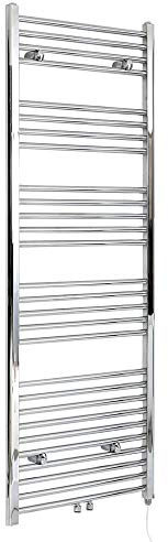 Milano Neva 600W Chrome Round Bar Electric Heated Towel Rail - 1600mm x 600mm