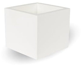MOOVERE Pot de Fleurs, carré, pour intérieur et extérieur, Fait de Haute qualité, polyéthylène (602 (59x59x52 cm), Blanc)