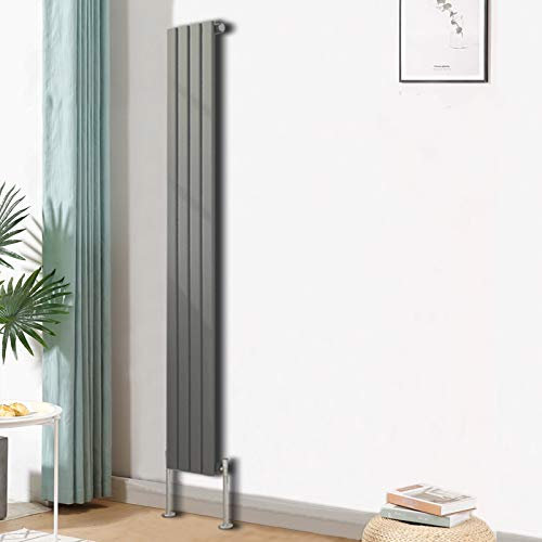 Blümme Vertical Single Flat Panel Designer Radiator Bathroom Heater Central Heating Radiators 1600 x 272mm Anthracite