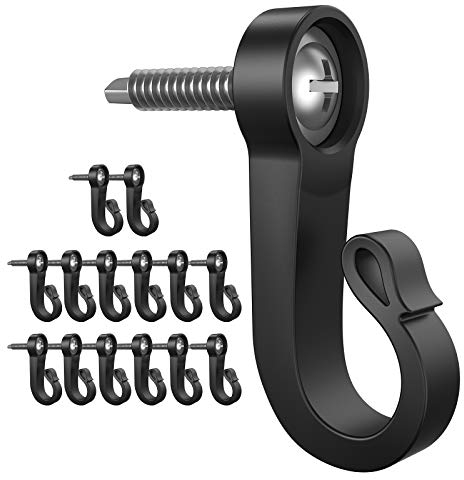 ZUSFUL 14 Stück Q-Hanger Haken, Innen- und Außenbereich, Weihnachtslichter, Aufhängerhaken mit Schrauben, Garage, Neujahrsparty, Außen-Haken für den Außenbereich, 14 Stück