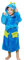 LOLANTA Accappatoio per bambini in pile con cappuccio, vestaglia morbida dinosauro, blu, M (3-5 anni)