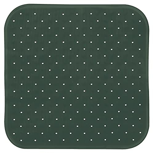 MSV Premium Duschmatte Badematte Badewannenmatte Badewanneneinlage antibakteriell rutschfest mit Saugnäpfen - Dunkelgrün - duftet nach Rosen - ca. 54 x 54 cm - waschbar bei 60° Grad