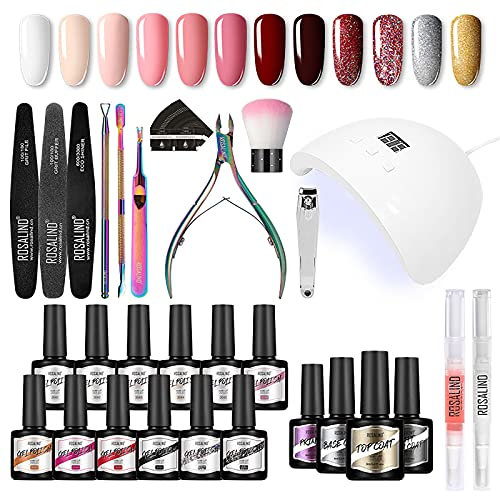 PENNY73 Nail Gel Polish Kit and UV 36W LED Lamp Dryer Soak Off Base Top Coat Nail Tool for Manicure 12 Color,A