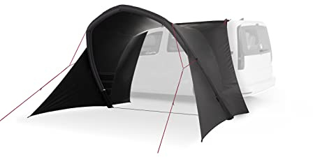 qeedo Air Motor Canopy Vorzelt aufblasbar mit UV-Schutz (UV80) & Dark-Coating - Busvorzelt passt für Bus, Van und Wohnmobil
