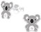 Laimons Mädchen Kinder-Ohrstecker Ohrringe Kinderschmuck Koala Koalabär Bär Kuschelbär 9mm grau weiß süß aus Sterling Silber 925