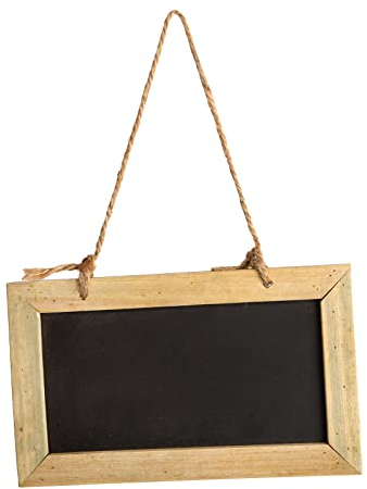 Kleine Kreidetafel zum Aufhängen: Tafel zum Beschriften für Kreide, Schreibtafel Mini, Holztafel Klein, Wandtafel Schwarz, Rahmen Holz Natur, Deko Hochzeit, Küche, Tür, Wand, Küchentafel, 20 x 12 cm