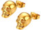OIDEA Herren Ohrringe Ohrstecker Schädel: 1 Paar Gold Ohrstecker mit Totenkopf aus 316L Edelstahl Geschenk für Männer Junge
