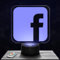 Nachttischlampe - Touch-Nachtlicht Logo Facebook 3D-LED-Lampe Illusion, Geschenkidee Weihnachten Geburtstag Junge und Mädchen Nachttischlampe Kinder- oder Erwachsenenzimmer