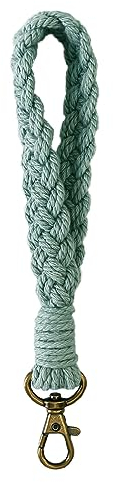 AOKSUNOVA Makramee Schlüsselanhänger Armband Schlüsselanhänger Kurz Lanyard Schlüsselbänder Boho Grün