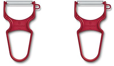 Victorinox 6.0930.1 - Pelapatate universale per verdure RAPID Peeler, Swiss Made, colore: Rosso, 110 mm (Confezione da 2)