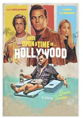 NEDOES Once Upon A Time in Hollywood Minimalistisches Filmposter auf Leinwand, Schlafzimmer, Dekoration, Sport, Landschaft, Büro, Raumdekoration, Geschenk, ungerahmt, 30 x 45 cm
