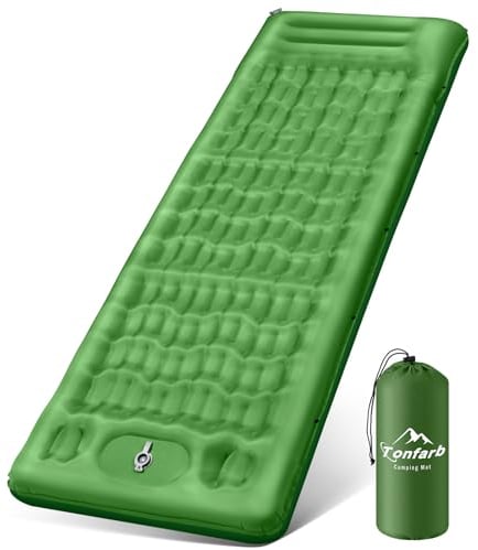 Tonfarb Esterilla Camping Autoinflable con Almohada, Colchón de Aire Hinchable Portátil y Plegable, Almohadilla para Dormir de Acampada para Exteriores, Senderismo