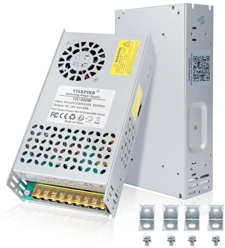 Upgrade DC 12V 50A 600W Netzteil Transformator SchalterNetztei 230V AC auf DC 12V Netztei 50A 600W Stromversorgung Adapter für 12V LED Lichtleiste CCTV Kamera Sicherheitssystem Radio