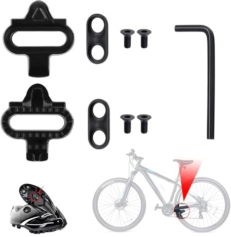 RHQFDM 2-teilige SPD Cleats Fahrrad Cleats Set Pedalplatten Fahrrad Zubehör Set Fahrrad Cleat Set für Mountainbiken Indoor Cycling Kompatibel mit Shimano MTB SPD Pedale(SH51)