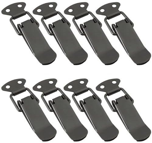 SOTECH 8 Stück Spannverschluss LATCH Edelstahloptik 78 mm | Kniehebelspanner Hebelverschluss Kistenverschluss für Werkzeugkasten, Truhe, Tische, Schränke