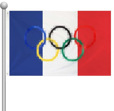 Frankreich Olympische Flagge,Frankreich Fahne,90x150cm Frankreich Flagge,Handgefertigte Frankreich Flaggen,Große Frankreich Flagge,Olympische quadratische Flagge,Für Paris,1 Stücke