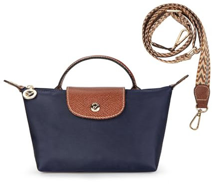 DOMAT Crossbody Tasche für Frauen, Chic leichte Geldbörse mit Leder Top-Griff, kompakte Clutch Bag, Schulter Handtasche (Blau)