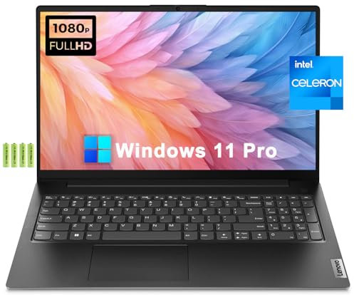 Lenovo V15 Gen2 15,6 pollici FHD Business & Home Laptop, processore Intel Celeron N4500, 8GB RAM, 256GB SSD, tastierino numerico, Wi-Fi, BT 5.1, webcam, RJ-45, HDMI, Windows 11 Pro, con batteria
