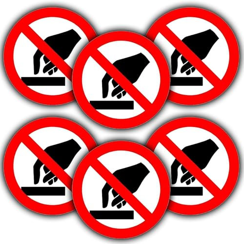 Vinyl-Aufkleber Do Not Touch, rund, Sicherheitshinweis, 85 mm, 6 Stück