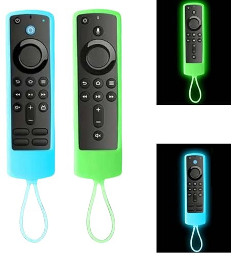 2PCS Remote Cover,Protective Cover for Remote Control,Re-mote Co-ver Compatible,Washable Silicone Re-mote Case,Firestick Re-mote Co-ver Case,Anti Slip Silicone Protective Case Cov-er Glow-in-the-Dark