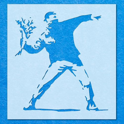 Schablone Banksy Blumenwerfer Mylar Malerei Wandkunst Handwerk Airbrush