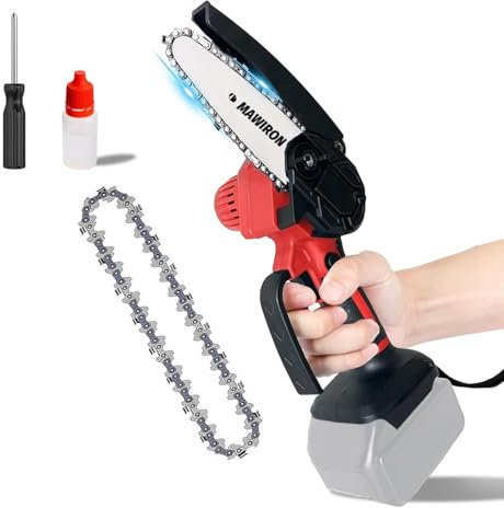 Neue Upgrades Akku Kettensäge 6 Zoll für Einhell Power X-Change, 18V Elektro Kettensäge Handkettensäge für Gartenarbeit, Holzschneiden Stellvertreter für GE-PS 18/15 Li BL-Solo(Ohne Akku) ﻿ ﻿