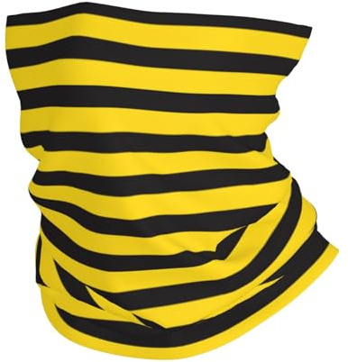LfearTesa Schwarz-gelber Bienenstreifen, Bandana-Halsgamaschen, multifunktionaler Kopfbedeckungsschal, Gesichtsschutz, Stirnband, Nackenwärmer