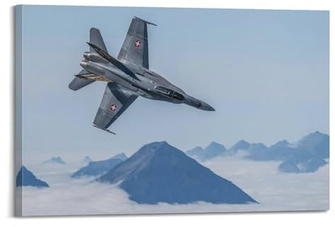 WPHSFX Poster Fighter Jet, FA-18, Hornissen-Kampfflugzeug-Poster, dekorative Malerei, Leinwand, Wandposter und Kunstdruck, moderne Familienschlafzimmer-Dekoration, Poster, 40 x 60 cm