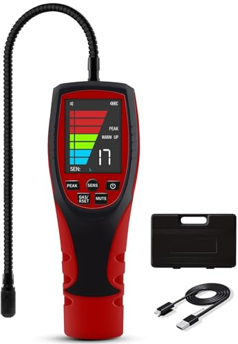 ALD-200 PRO Rilevatore 2-in-1 di perdite di gas combustibile e refrigerante, Rilevatore di perdite HVAC con allarme acustico e visivo, Sonda flessibile da 43 cm (16 pollici), Display grande da 6,6 cm