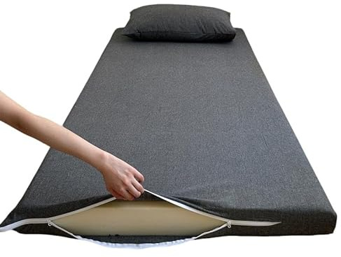 XHHBS Boden-Futon-Matratzenbezug (nur Bezug), Futon-Bezug, weicher, hautfreundlicher japanischer Boden-Futon-Matratzenschutz(Schwarz,80x190cm/31x75)