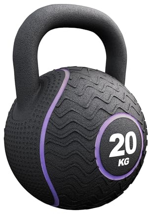 GORILLA SPORTS® Kettlebell Gummi 4–20 kg, Eisensandkern, Gummiummantelung | Ergonomischer, gummierter Stahlgriff; farbkodiert und für Kraft-, Cardio- und Functional-Training geeignet
