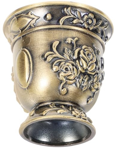 CHILDWEET Tazas de Metal Vintage Dorado con Borde Resistente, Material Antidesgaste, Adecuadas para Bodas y Té de la Tarde