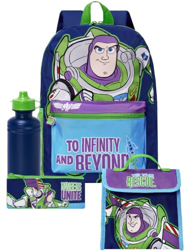 Disney Toy Story Sac Dos Enfant, Sac Enfant Buzz l'Éclair Ensemble 4 Pièces