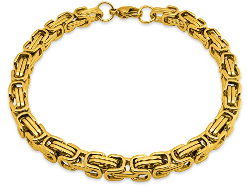 Soul-Cats Armband Edelstahl Königskette Panzerkette Armkette, Farbe: Gold, Stärke: 6 mm