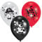 Balloon 6pk 22.8cm Pirate, Schwarz/Rot/Weiß