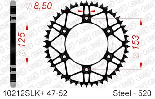 AFAM 10212SLK+49 Kettenrad Hinten Kompatibel mit HONDA MOTORCYCLES CRF