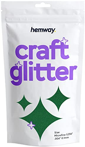 Hemway Craft Glitter - Emerald Green | Microfine Metallic Sequin Flakes for Resin & Epoxy Crafts | Supplies for Tumblers, Cards, Jewellery, Candle, Hair, Face, Body & Nail Art | 100 g